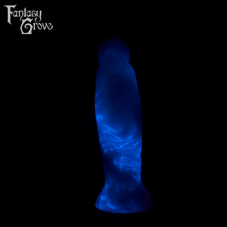 A fantasy sex toy on a black background with the Fantasy Grove logo in the upper left corner 