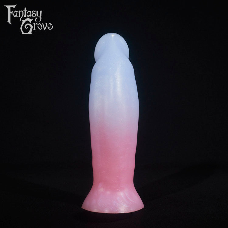 A fantasy sex toy on a black background with the Fantasy Grove logo in the upper left corner