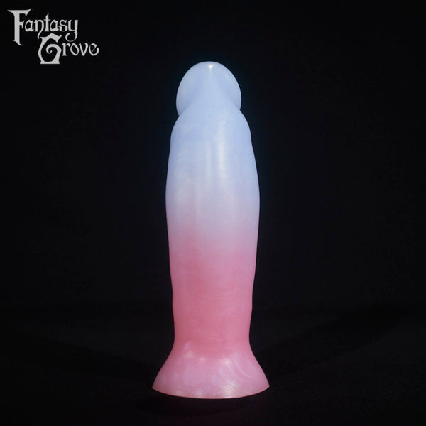 A fantasy sex toy on a black background with the Fantasy Grove logo in the upper left corner