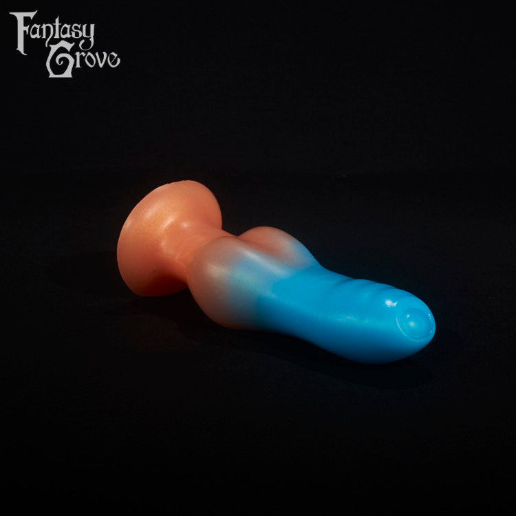 A fantasy sex toy on a black background with the Fantasy Grove logo in the upper left corner