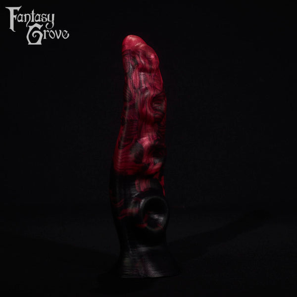 A fantasy sex toy on a black background with the Fantasy Grove logo in the upper left corner