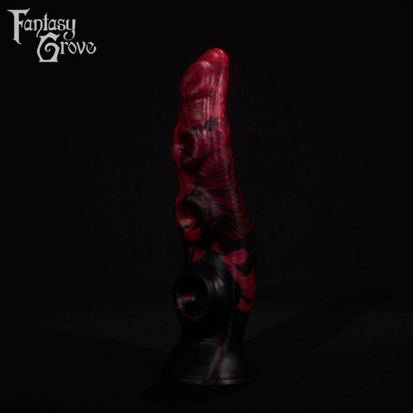 A fantasy sex toy on a black background with the Fantasy Grove logo in the upper left corner