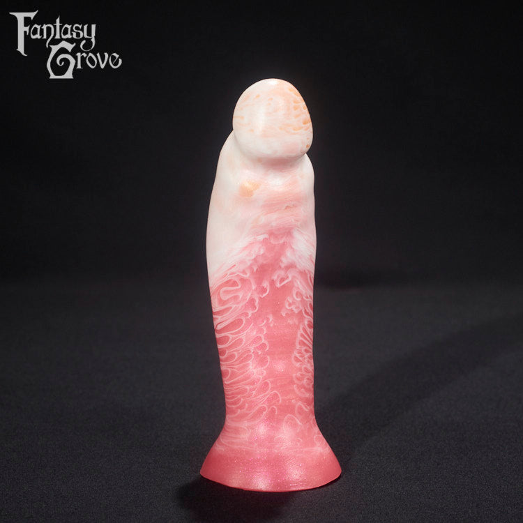 A fantasy sex toy on a black background with the Fantasy Grove logo in the upper left corner 