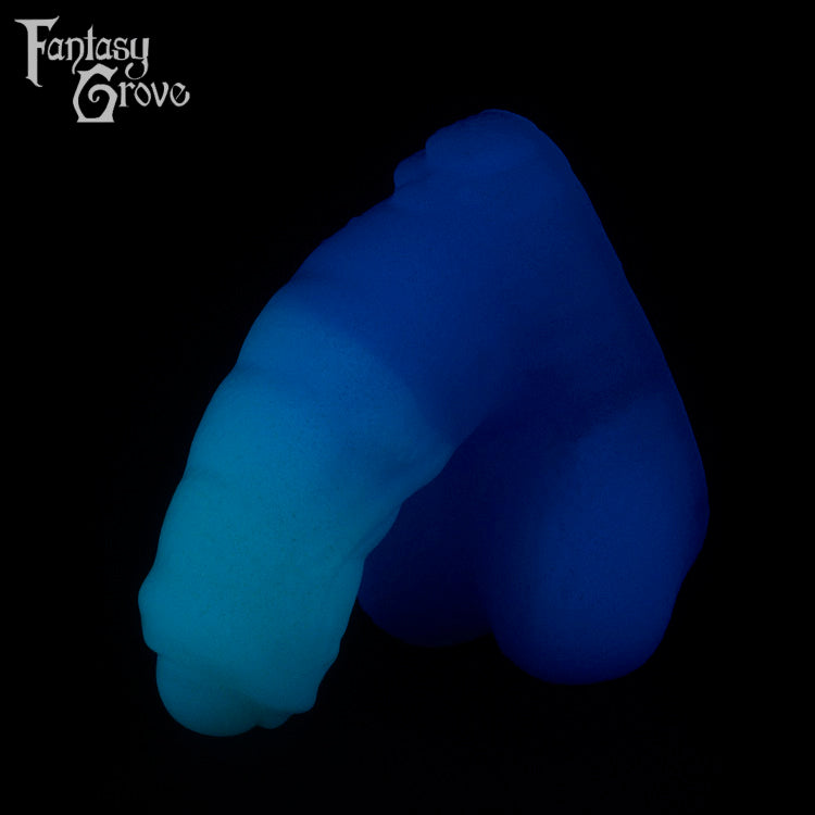 A Fantasy Grove sex toy on a black background with a logo in the upper left corner