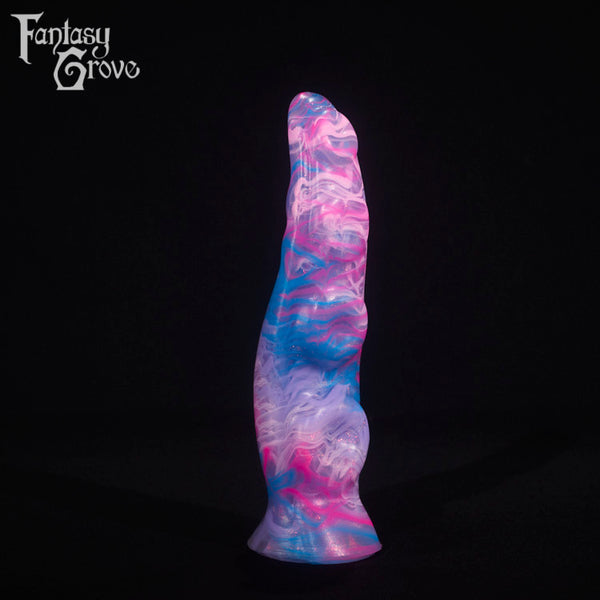 A fantasy sex toy on a black background with the Fantasy Grove logo in the upper left corner