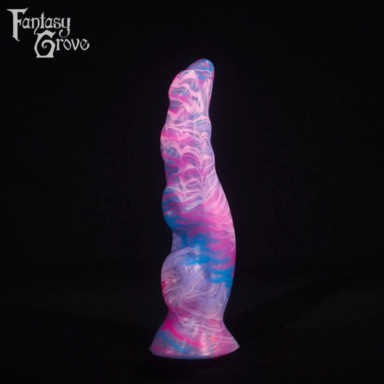 A fantasy sex toy on a black background with the Fantasy Grove logo in the upper left corner