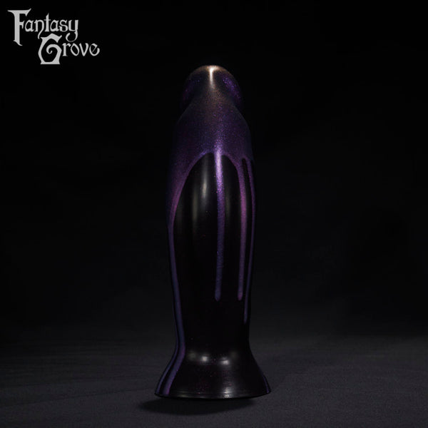 A Fantasy Grove sex toy on a black background with a logo in the upper left corner