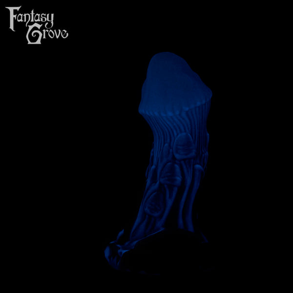 A fantasy sex toy on a black background with the Fantasy Grove logo in the upper left corner