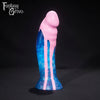 A fantasy sex toy on a black background with the Fantasy Grove logo in the upper left corner 