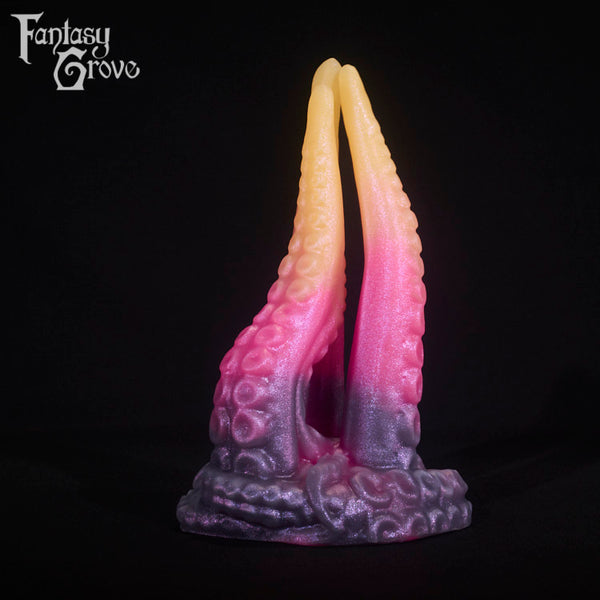 A fantasy sex toy on a black background with the Fantasy Grove logo in the upper left corner