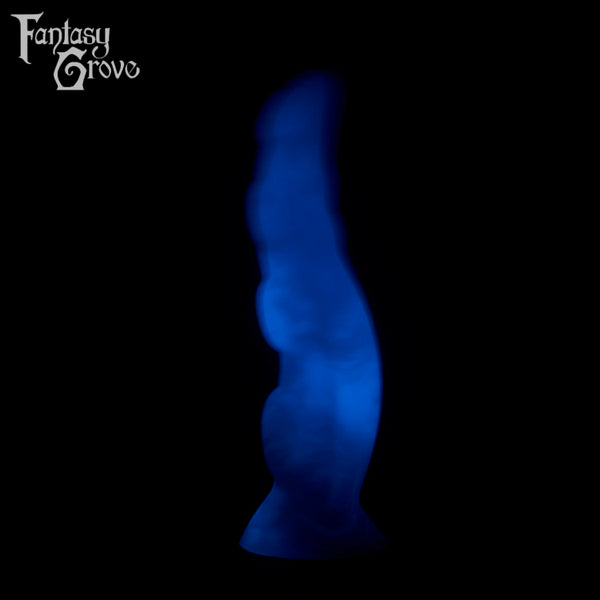 A fantasy sex toy on a black background with the Fantasy Grove logo in the upper left corner