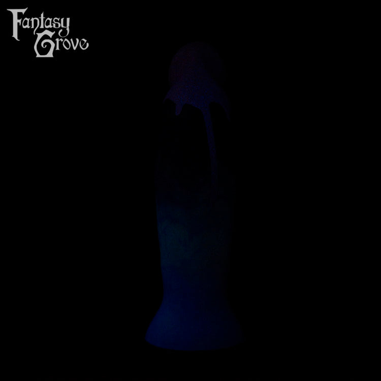 A fantasy sex toy on a black background with the Fantasy Grove logo in the upper left corner 
