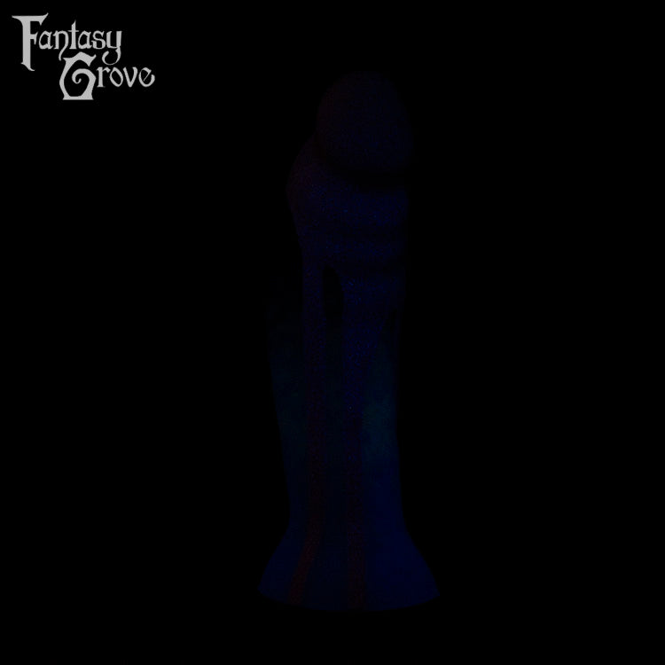 A fantasy sex toy on a black background with the Fantasy Grove logo in the upper left corner 