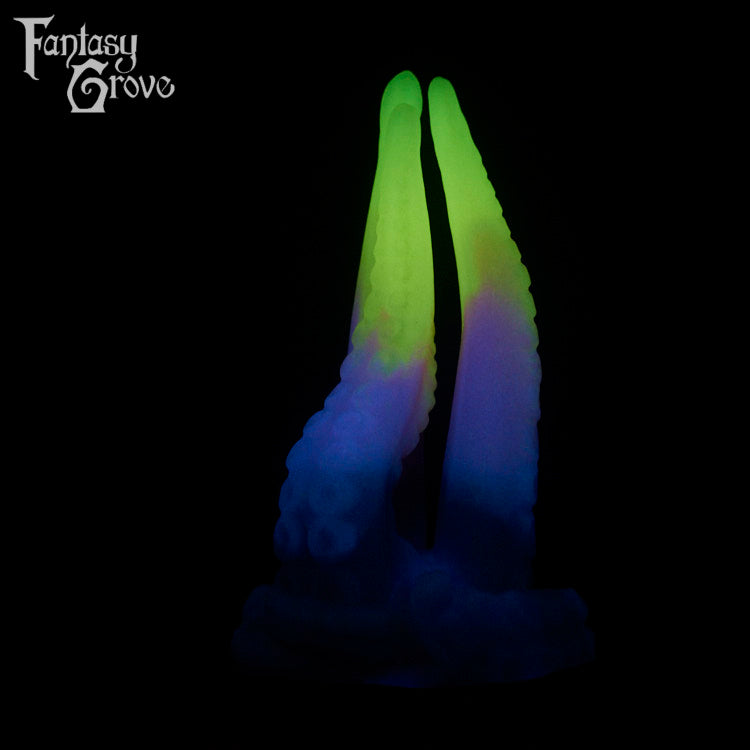 A fantasy sex toy on a black background with the Fantasy Grove logo in the upper left corner