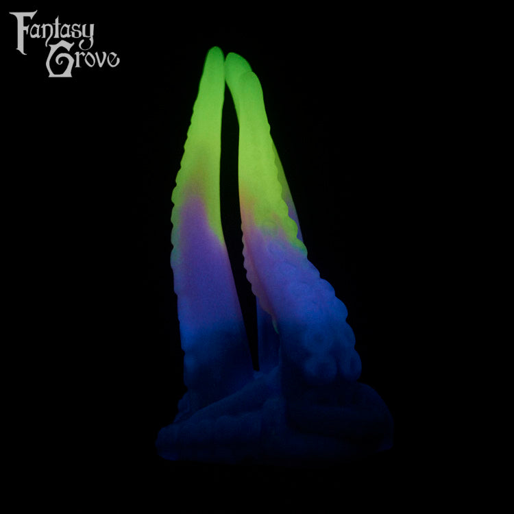 A fantasy sex toy on a black background with the Fantasy Grove logo in the upper left corner