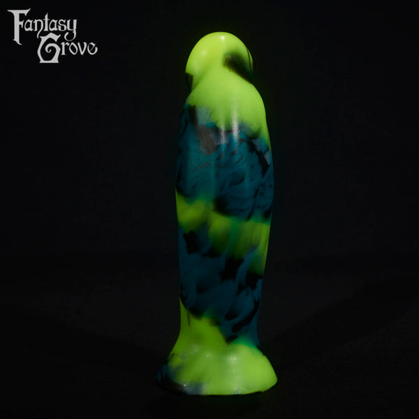 A fantasy sex toy on a black background with the Fantasy Grove logo in the upper left corner