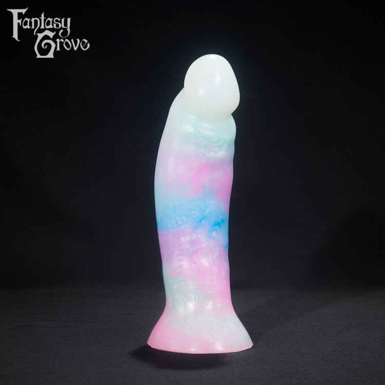 A fantasy sex toy on a black background with the Fantasy Grove logo in the upper left corner 