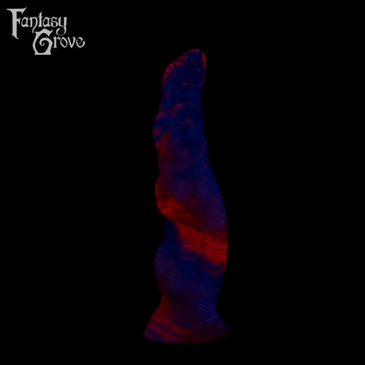 A fantasy sex toy on a black background with the Fantasy Grove logo in the upper left corner