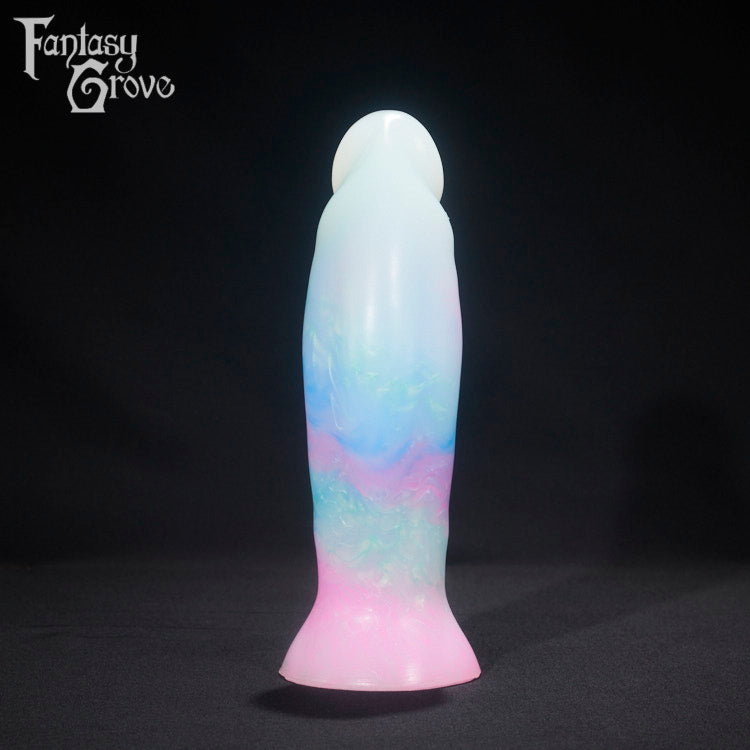 A fantasy sex toy on a black background with the Fantasy Grove logo in the upper left corner 