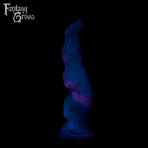 A fantasy sex toy on a black background with the Fantasy Grove logo in the upper left corner