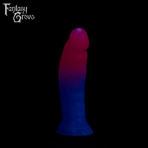 A fantasy sex toy on a black background with the Fantasy Grove logo in the upper left corner