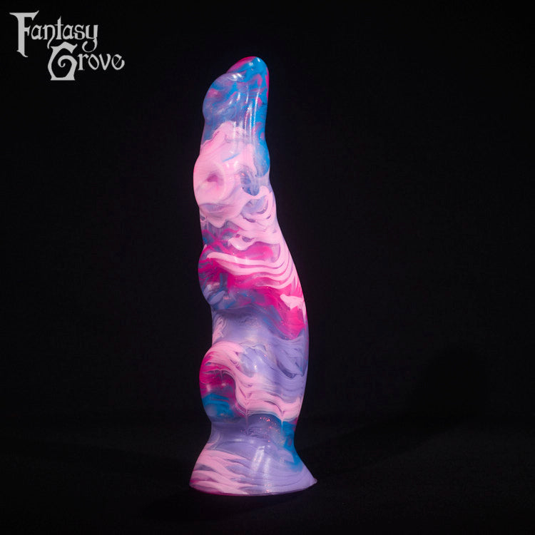 A fantasy sex toy on a black background with the Fantasy Grove logo in the upper left corner