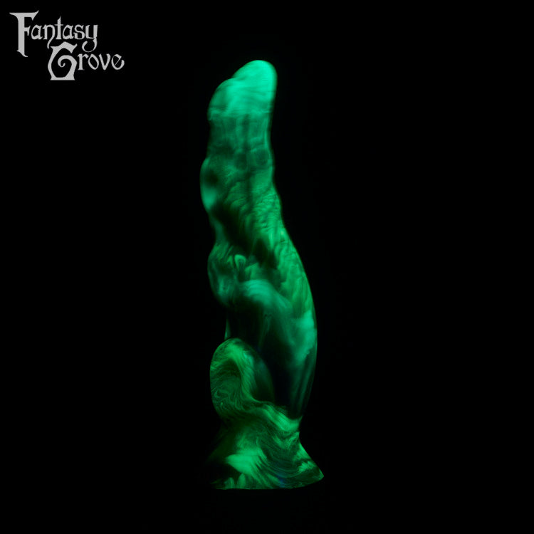 A fantasy sex toy on a black background with the Fantasy Grove logo in the upper left corner