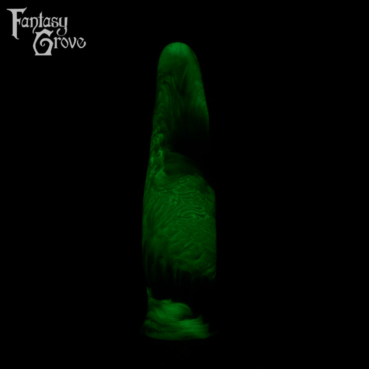 A fantasy sex toy on a black background with the Fantasy Grove logo in the upper left corner