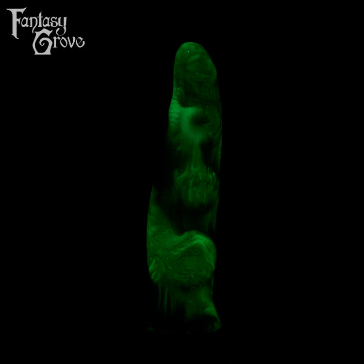 A fantasy sex toy on a black background with the Fantasy Grove logo in the upper left corner