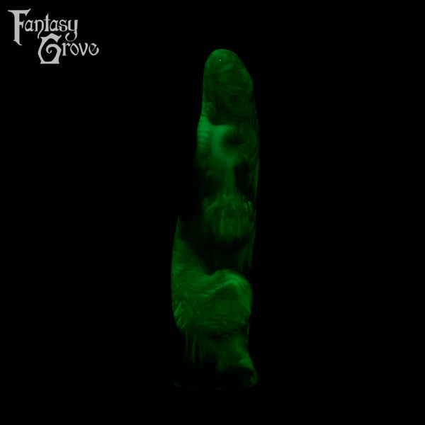 A fantasy sex toy on a black background with the Fantasy Grove logo in the upper left corner
