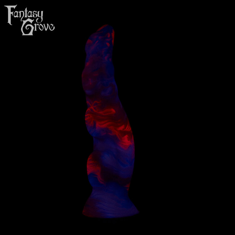 A fantasy sex toy on a black background with the Fantasy Grove logo in the upper left corner