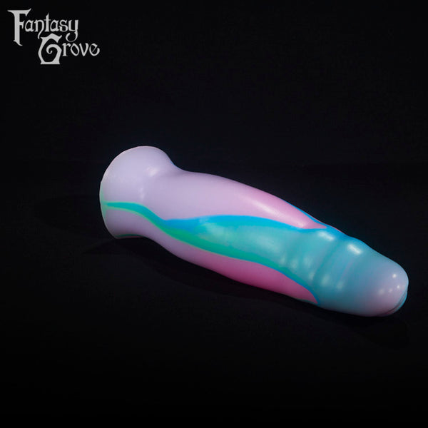 A fantasy sex toy on a black background with the Fantasy Grove logo in the upper left corner