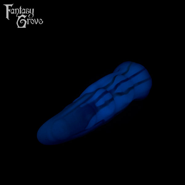 A fantasy sex toy on a black background with the Fantasy Grove logo in the upper left corner