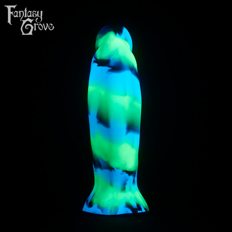 A fantasy sex toy on a black background with the Fantasy Grove logo in the upper left corner