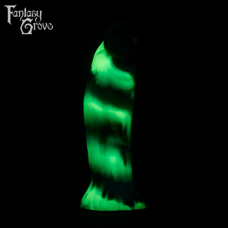 A fantasy sex toy on a black background with the Fantasy Grove logo in the upper left corner