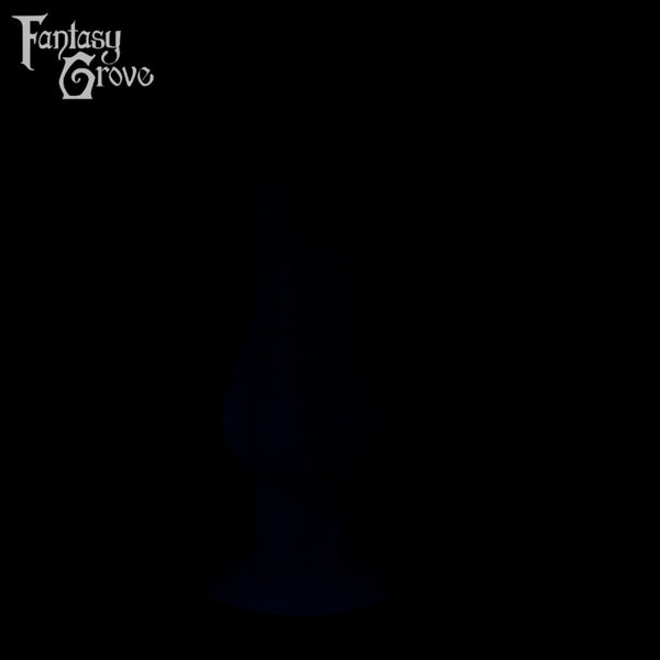 A fantasy sex toy on a black background with the Fantasy Grove logo in the upper left corner 
