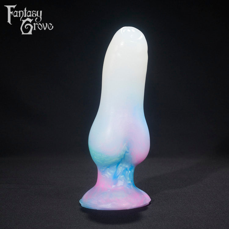 A fantasy sex toy on a black background with the Fantasy Grove logo in the upper left corner 