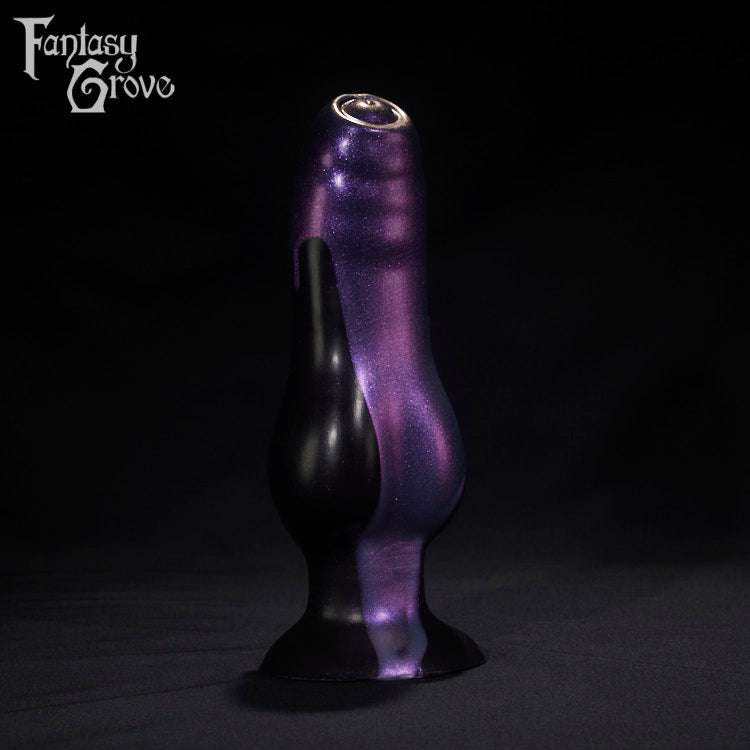 A Fantasy Grove sex toy on a black background with a logo in the upper left corner
