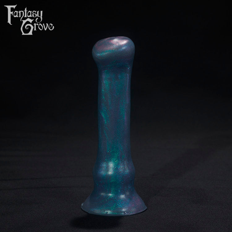A Fantasy Grove sex toy on a black background with a logo in the upper left corner