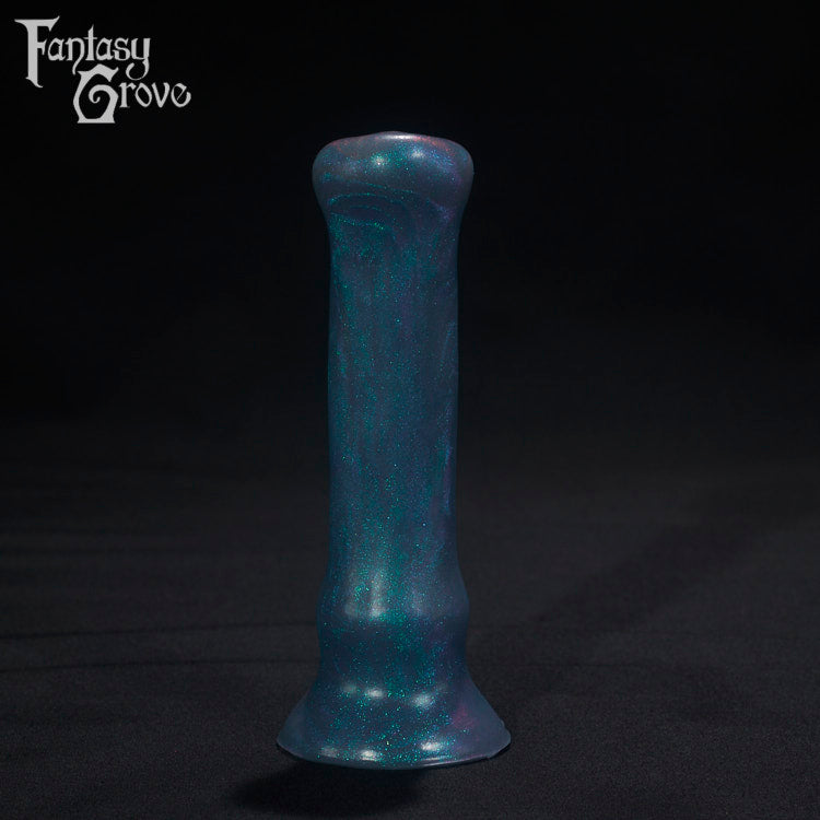 A Fantasy Grove sex toy on a black background with a logo in the upper left corner