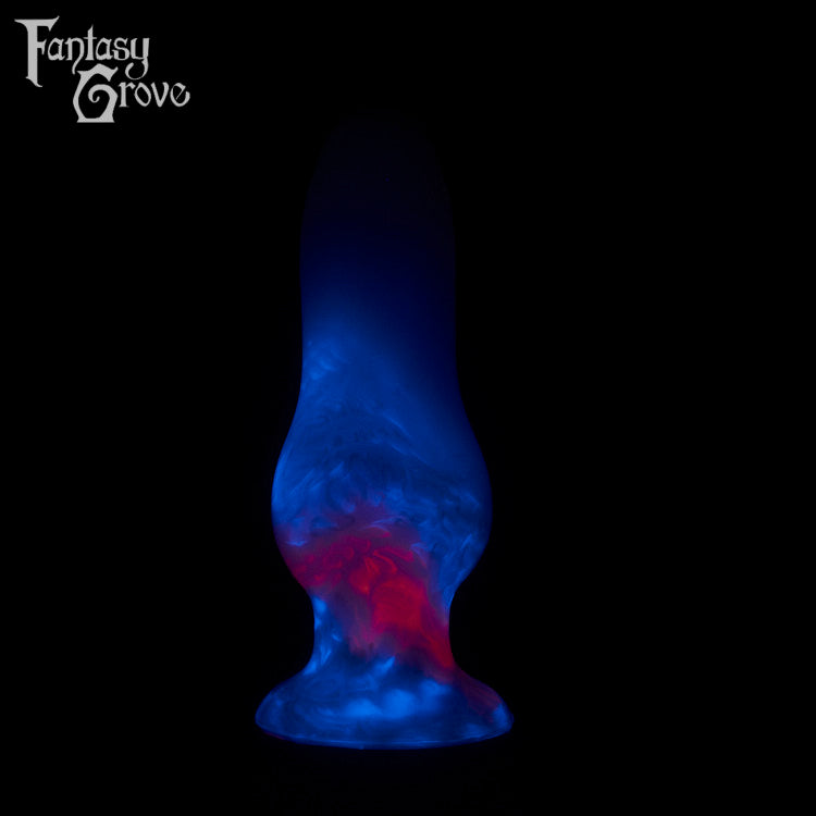 A fantasy sex toy on a black background with the Fantasy Grove logo in the upper left corner 