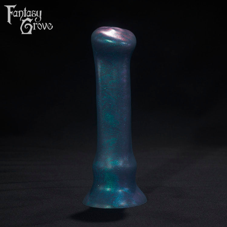 A Fantasy Grove sex toy on a black background with a logo in the upper left corner