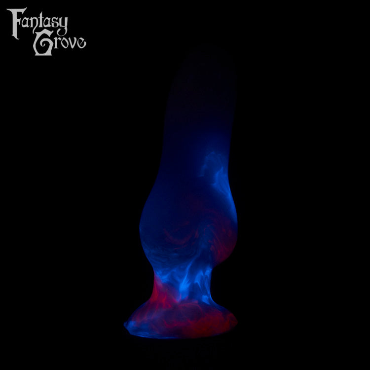 A fantasy sex toy on a black background with the Fantasy Grove logo in the upper left corner 