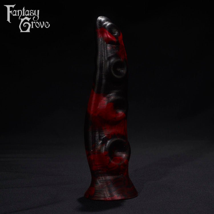 A Fantasy Grove sex toy on a black background with a logo in the upper left corner