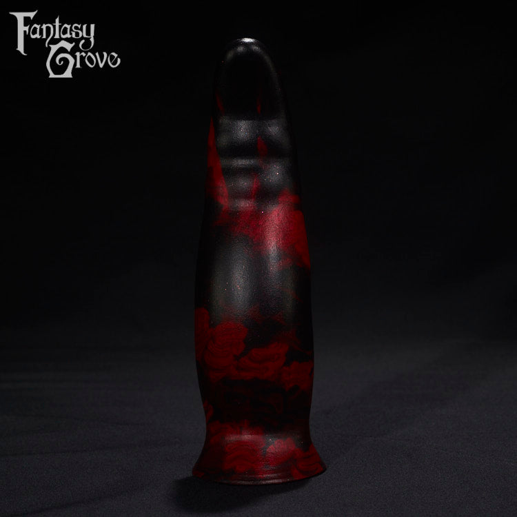 A Fantasy Grove sex toy on a black background with a logo in the upper left corner