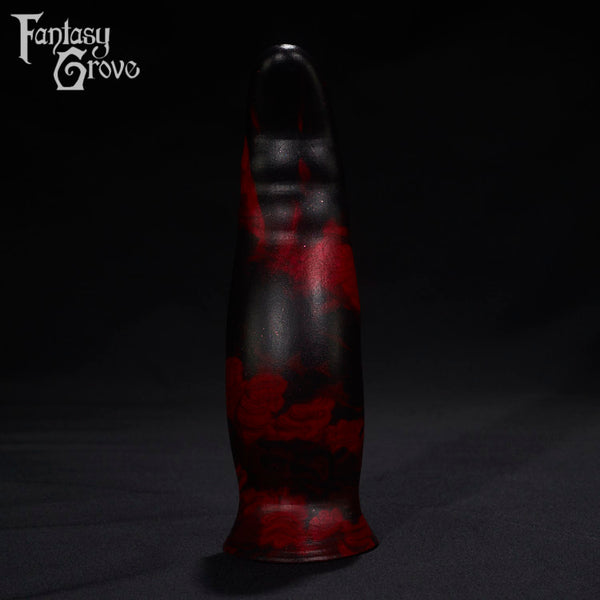 A Fantasy Grove sex toy on a black background with a logo in the upper left corner