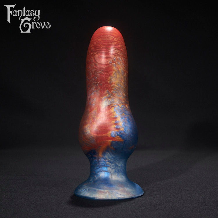A fantasy sex toy on a black background with the Fantasy Grove logo in the upper left corner 