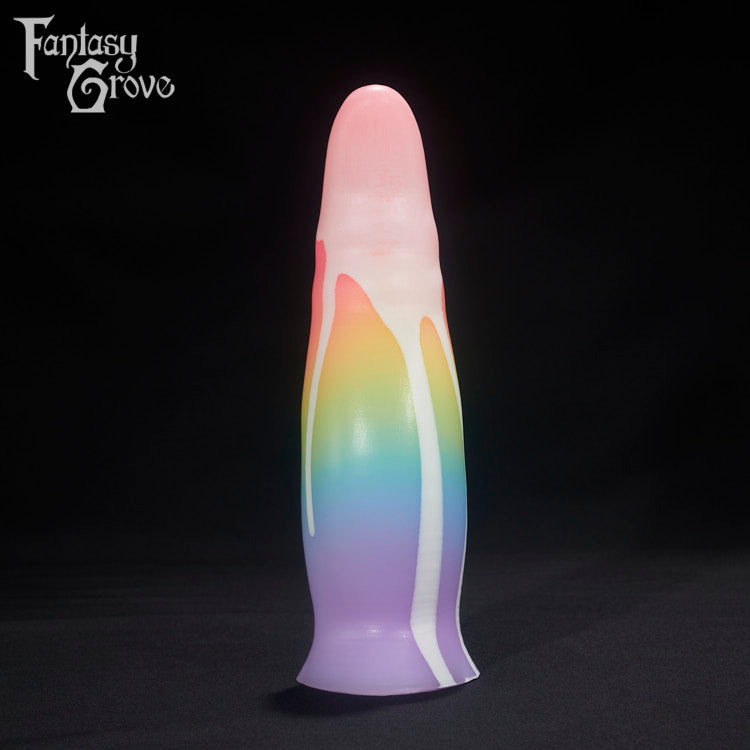 A Fantasy Grove sex toy on a black background with a logo in the upper left corner
