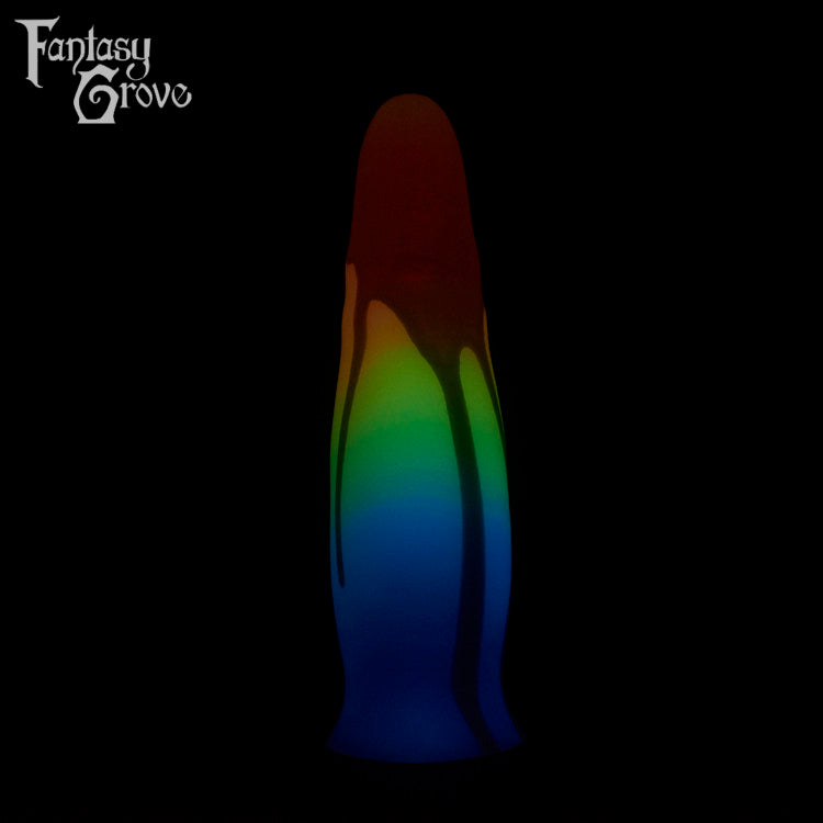 A Fantasy Grove sex toy on a black background with a logo in the upper left corner