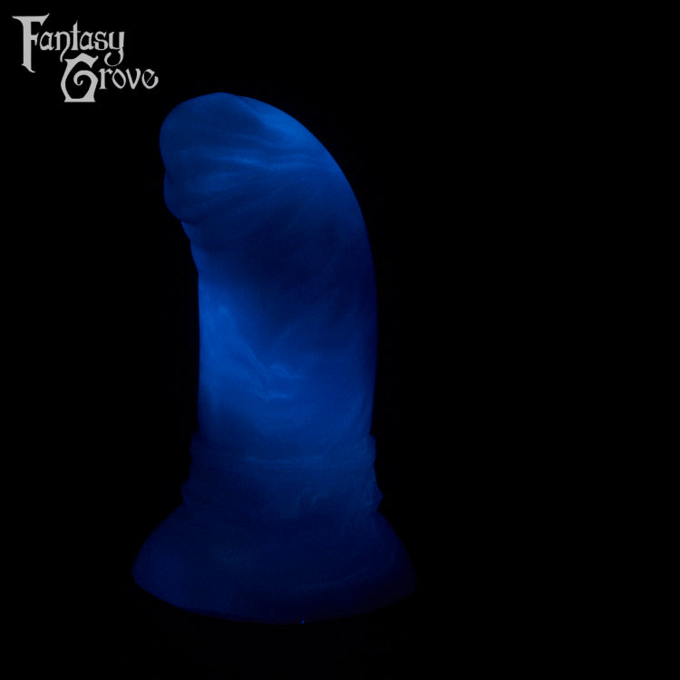 A fantasy sex toy on a black background with the Fantasy Grove logo in the upper left corner